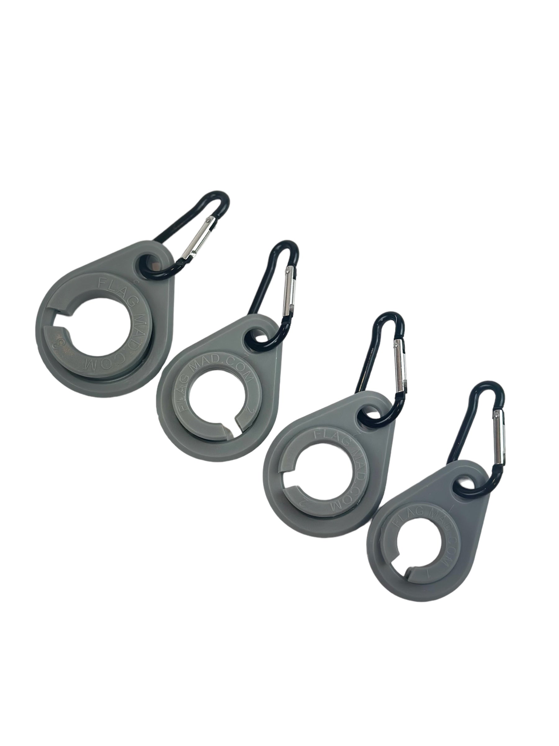 Heavy duty 22' flag pole rings w/ carabiners (fits 2 flags)